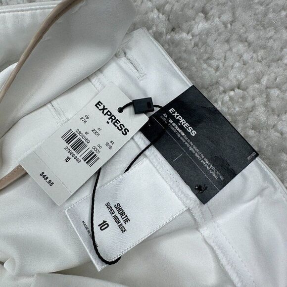 Express Shortie Super High Rise White NEW - Picture 3 of 9